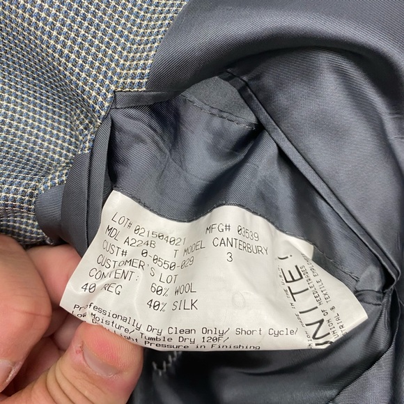 Hickey Freeman Blue & Grey Check Blazer 40R - Picture 7 of 7